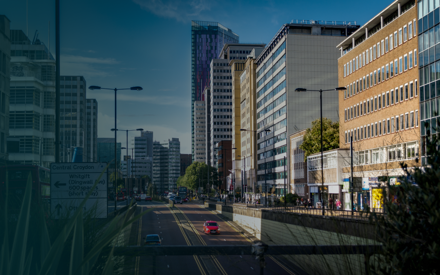 Street and buildings in Croydon