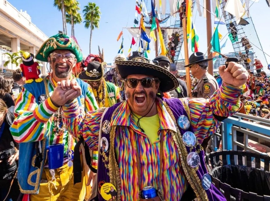 Crowds at the Gasparilla pirate festival in Tampa